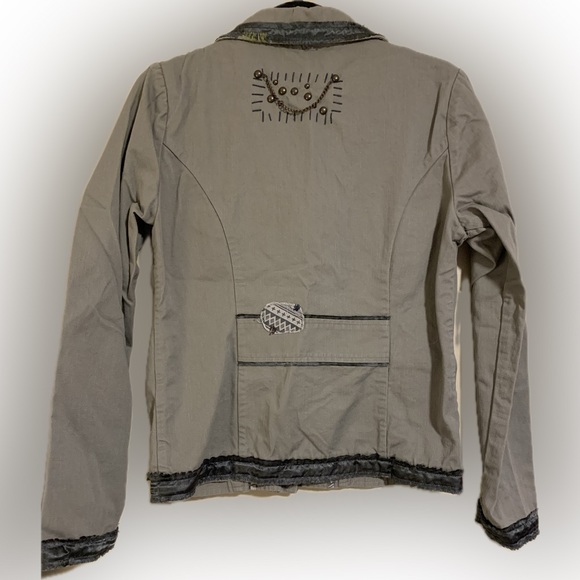 BKE Deconstructed Patch Boho Utility Jacket Size Medium blazer - Picture 2 of 12